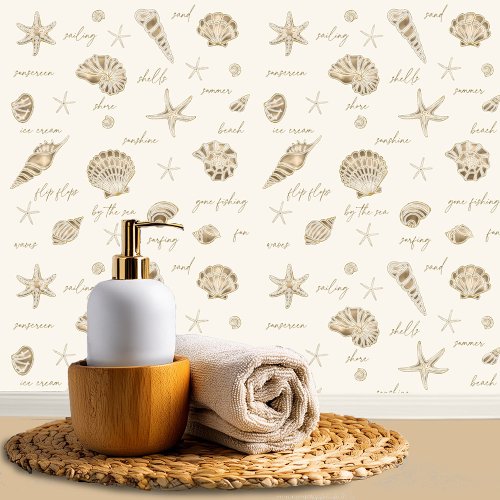 Shells Starfish Sun Fun Text Sandstone ID918  Wallpaper