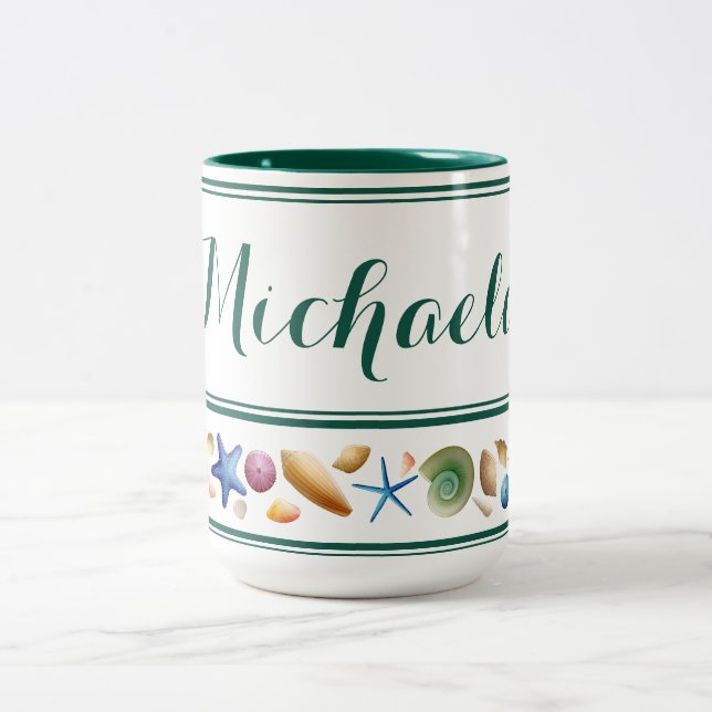 Shells & Stripes Two-Tone Coffee Mug (Center)