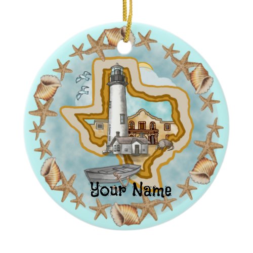 Shells Texas Lighthouse Ornament