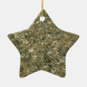 Shells Under Rippling Water Ceramic Ornament