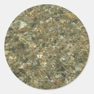 Shells Under Rippling Water Classic Round Sticker