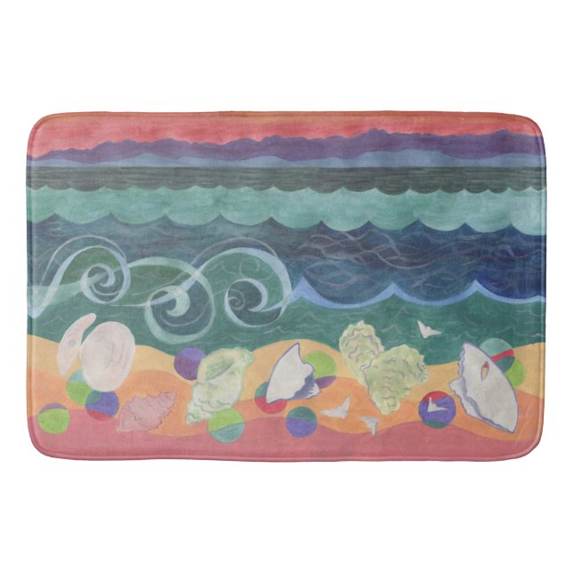 Shells - Under Wild Footsteps Bathroom Mat (Front)