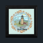 Shells Washington Lighthouse Gift Box<br><div class="desc">Shells Washington Lighthouse gift box by ArtMuvz Illustration. Matching watercolor lighthouse t shirt, apparel, nautical clothing, lighthouse collector apparel. Lighthouse gifts are a great way to show someone you care, especially if they love the ocean, the coast, or lighthouses themselves. Lighthouses are iconic symbols of hope, guidance, and safety, and...</div>