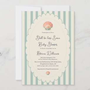 Shelly be here Soon Coastal Baby Shower Invitation