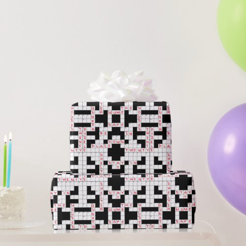 Shelter in Place Mock Crossword Puzzle 2020_2021 Wrapping Paper