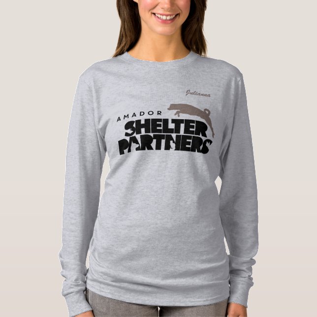 SHELTER Partners Logo Apparel Custom Name T-Shirt (Front)