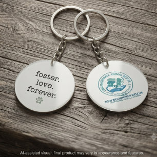 Shelter Volunteer Tribute Minimalist Paw Print Keychain