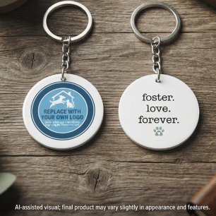 Shelter Volunteer Tribute Minimalist Paw Print Keychain