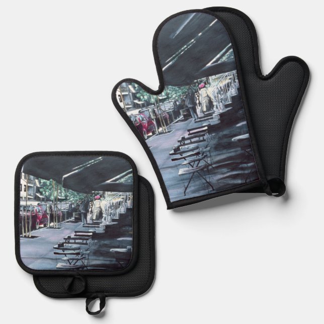 Sheltered by Mid Morning Sun Oven Mitt & Pot Holder Set (Front/Back)