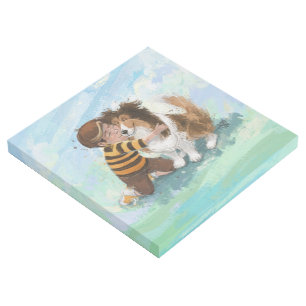Sheltie and Boy Dog Hug Gallery Wrap