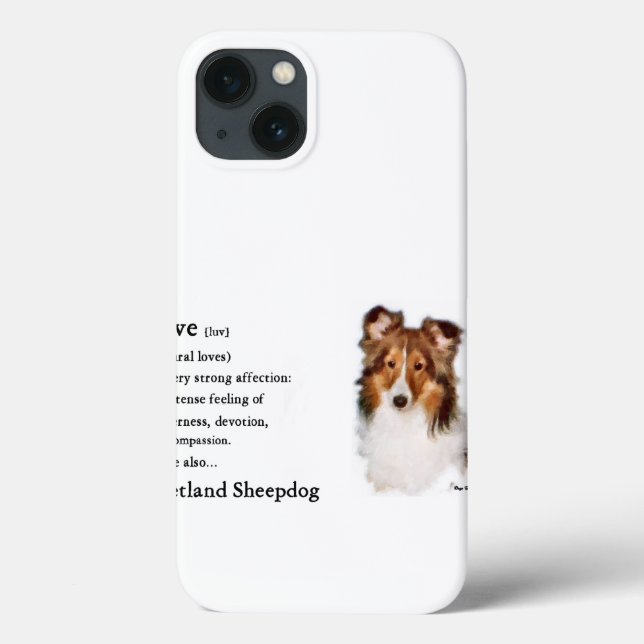 Sheltie Art Love Is Case-Mate iPhone Case (Back)