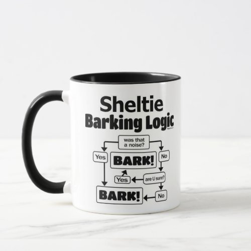 Sheltie Barking Logic Mug