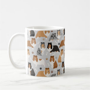 Sheltie Bones and Paws Coffee Mug