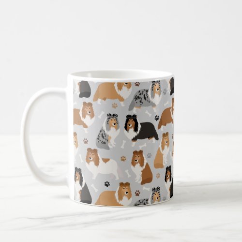 Sheltie Bones and Paws Coffee Mug