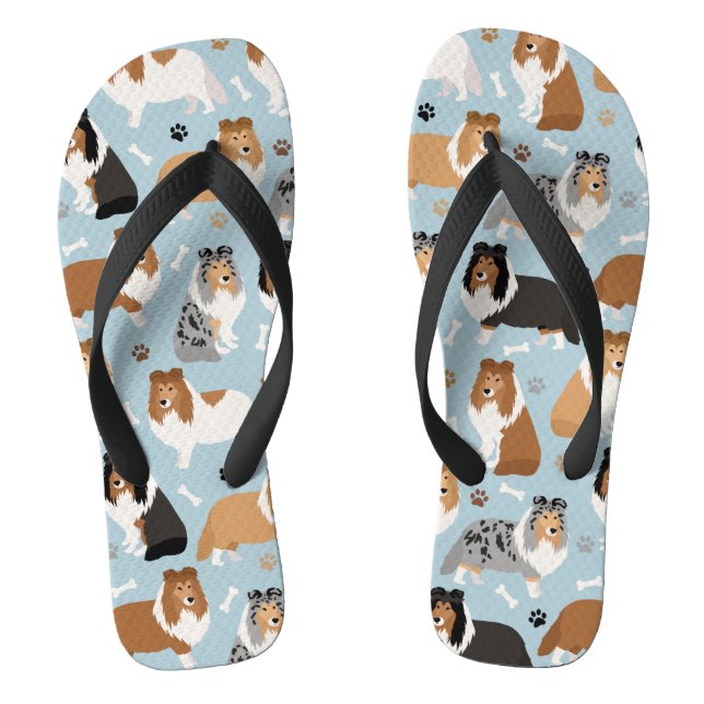 Sheltie Bones and Paws Flip Flops (Footbed)
