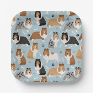 Sheltie Bones and Paws Paper Plates