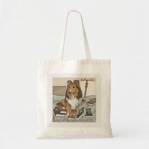 Sheltie & books tote bag
