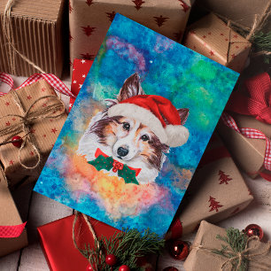 Sheltie Breed Dog Christmas Holiday Postcard
