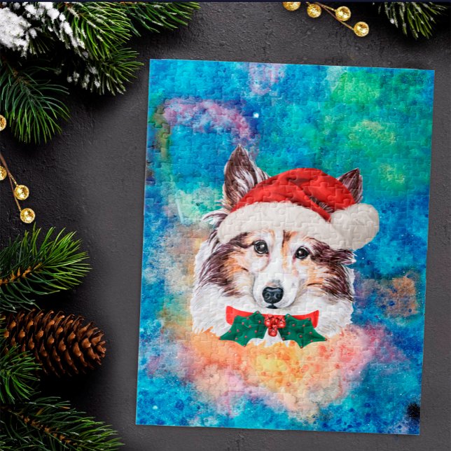 Sheltie Breed Dog Christmas Jigsaw Puzzle (Creator Uploaded)