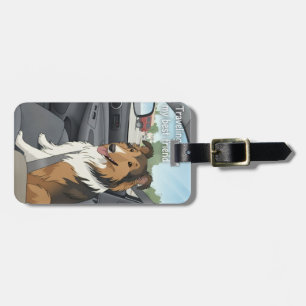 Sheltie cartoon luggage tag