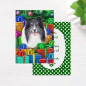 Sheltie Christmas Bi Blk Flat Cards (Desk)