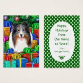 Sheltie Christmas Blue Merle Flat Cards (Front & Back)