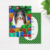 Sheltie Christmas Blue Merle Flat Cards (Desk)