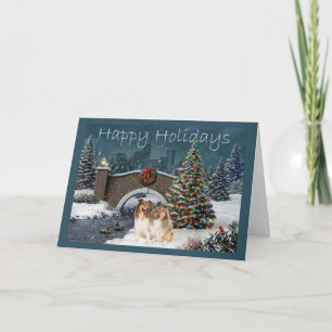 Sheltie Christmas Card Evening