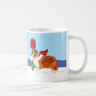 Sheltie Christmas Mail Sable Coffee Mug