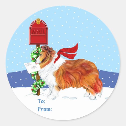 Sheltie Christmas Mail Sable Gift Tags