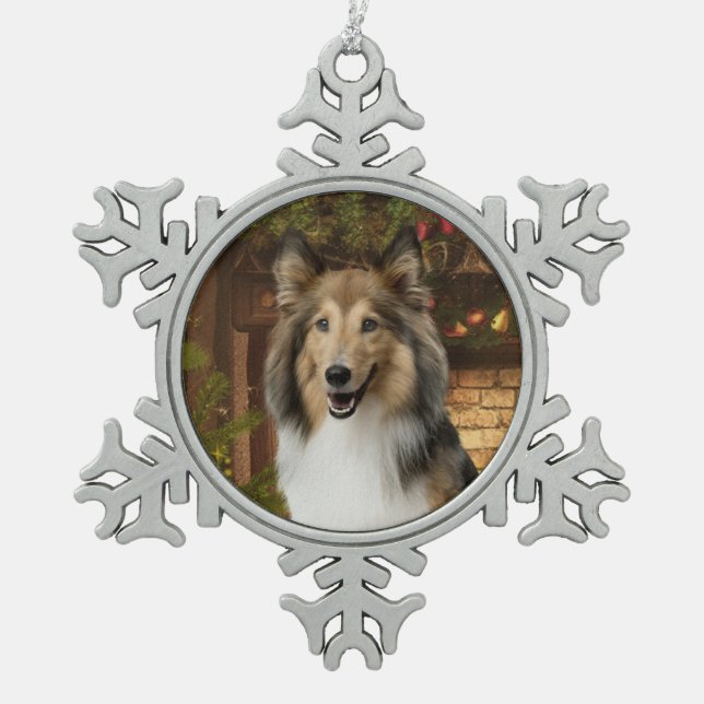 Sheltie Christmas Ornament (Front)