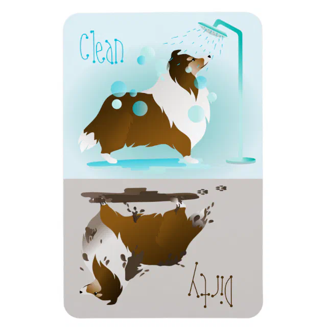 Clean Dirty Dishwasher magnet, Zazzle