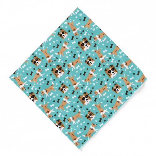 Sheltie Collie Shetland Sheepdogs Cute Paw Pattern Bandana