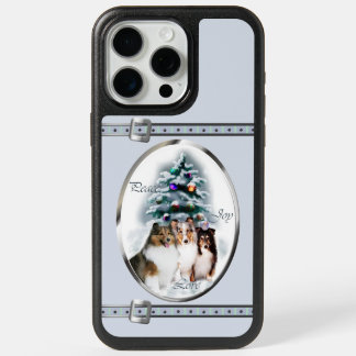 Sheltie Cute Blue Christmas Holidays iPhone 15 Pro Max Case