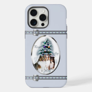 Sheltie Cute Blue Christmas Holidays iPhone 15 Pro Max Case