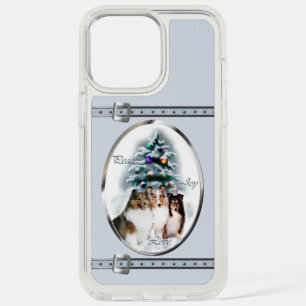 Sheltie Cute Blue Christmas Holidays iPhone 15 Pro Max Case
