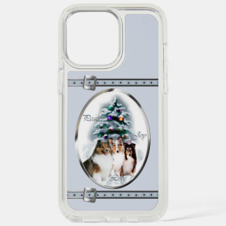 Sheltie Cute Blue Christmas Holidays iPhone 15 Pro Max Case