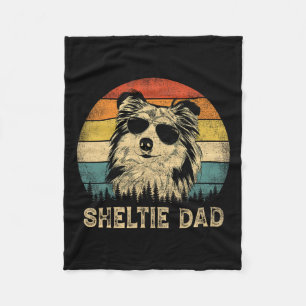 Sheltie Dad Dog Lovers Father's Day Tee Fleece Blanket