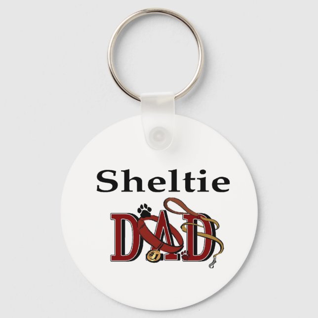 Sheltie Dad Gifts Keychain