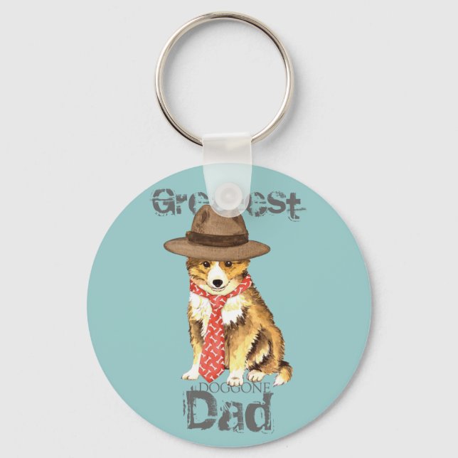 Sheltie Dad Keychain (Front)