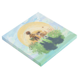 Sheltie Dog and Boy Walk into Sunset Gallery Wrap