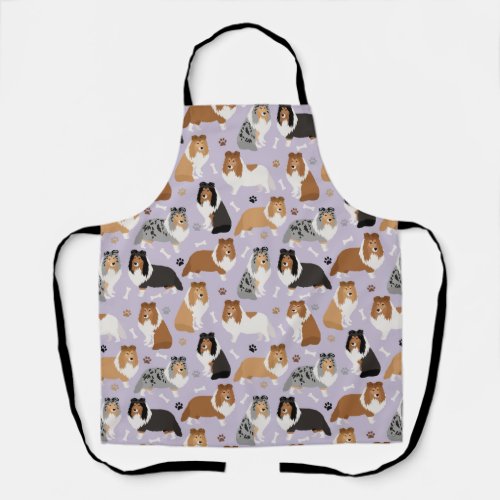 Sheltie Dog Bones and Paws Apron