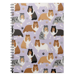Sheltie Dog Bones and Paws Notebook