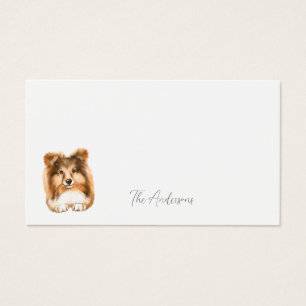 Sheltie Dog Gift Tag Minimalist, Editable, Dog Tag
