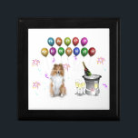Sheltie Dog Happy New Year Keepsake Box<br><div class="desc">Sheltie Dog Happy New Year</div>