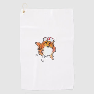 Sheltie Dog in Nurse Hat � animalsinhats Classic T Golf Towel