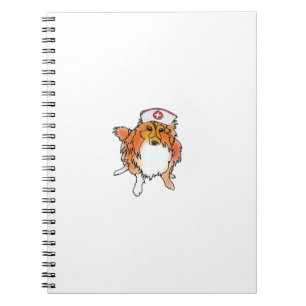Sheltie Dog in Nurse Hat � animalsinhats Classic T Notebook