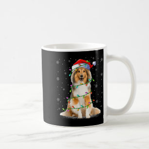 Sheltie Dog Lover Xmas Lighting Santa Sheltie Chri Coffee Mug
