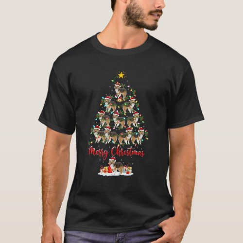 Sheltie Dog Lover Xmas Matching Santa Sheltie Chri T_Shirt