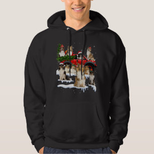 Sheltie Dog Red Truck Christmas Tree Santa Ugly Xm Hoodie